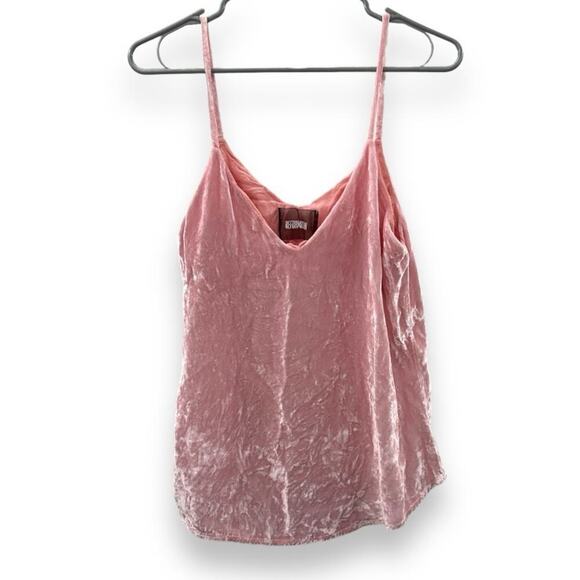 Reformation Velvet Mabel Pink Sleeveless Velour Cami Tank Top Size XS‎ - Picture 3 of 11